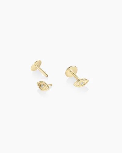 Gorjana 14k Diamond Evil Eye Flat Back Studs