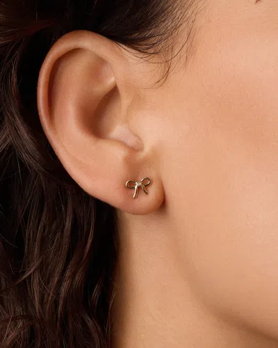 Gorjana 14k Diamond Put A Bow On It Single Stud