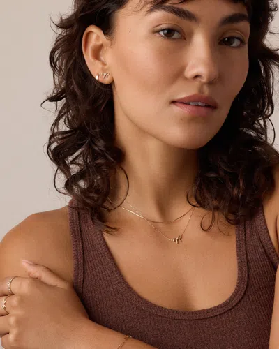 Gorjana 14k Diamond Put A Bow On It Single Stud