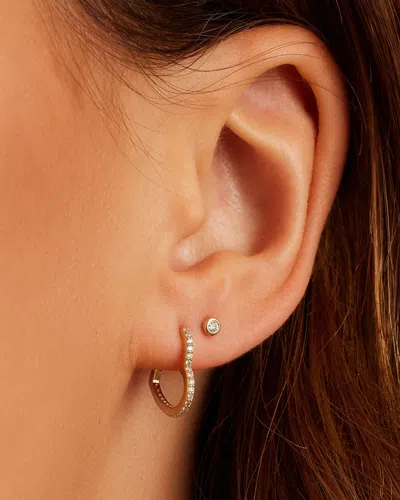Gorjana 14k Classic Diamond Flat Back Single Stud