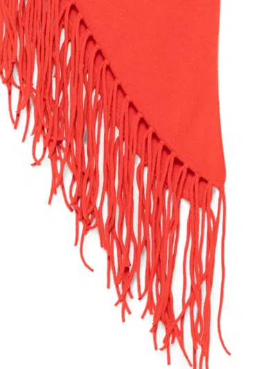 P.a.r.o.s.h Fringe-trim Triangular Scarf In Red