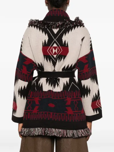 Alanui Jacquard Knitted Coat In Multi