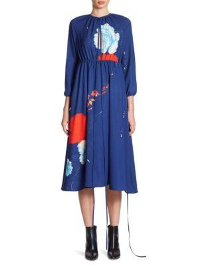 Shop Vetements Floral-print Dress In Blue Flower