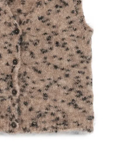 Alysi Leopard-pattern Button-up Vest In Brown