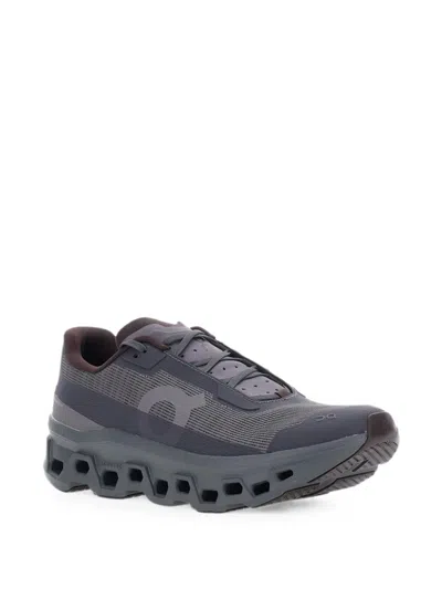 On Tech-fabric Chunky-sole Sneaker In Black