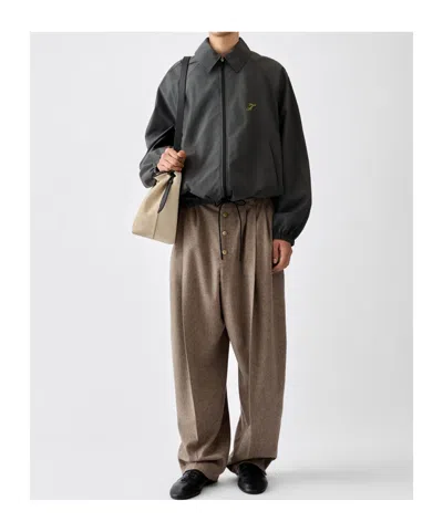 Jacquemus Hooded Jacket Elastic Cuffs Drawstring Hem In Gray