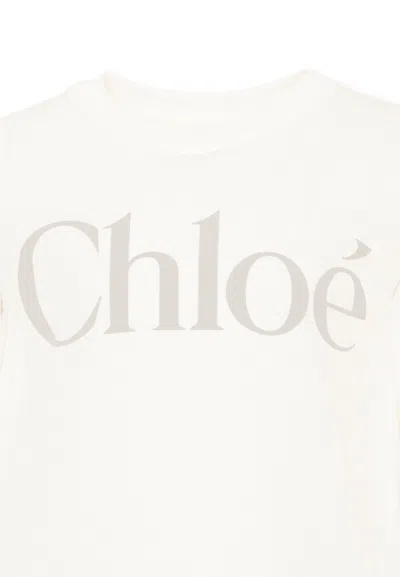 Chloé Logo-print Long-sleeve T-shirt In White