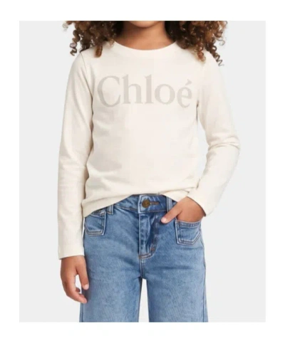 Chloé Logo-print Long-sleeve T-shirt In White