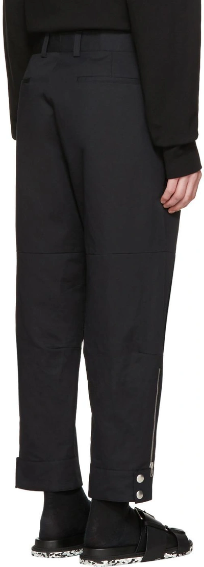 Shop Stella Mccartney Black Zip Pocket Wide-leg Trousers