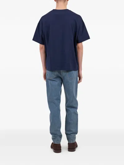 A.p.c. Logo-print T-shirt In Blue