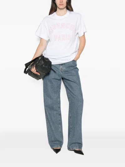 Givenchy Logo-embroidered Boxy-fit T-shirt In White