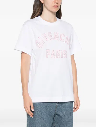 Givenchy Logo-embroidered Boxy-fit T-shirt In White