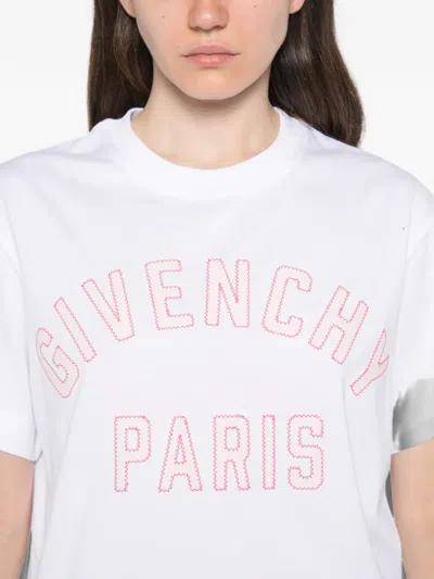 Givenchy Logo-embroidered Boxy-fit T-shirt In White