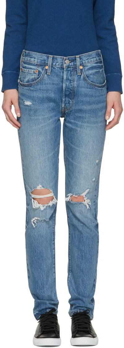 Levi's 501 Skinny Jeans In Old Hangouts In Blue