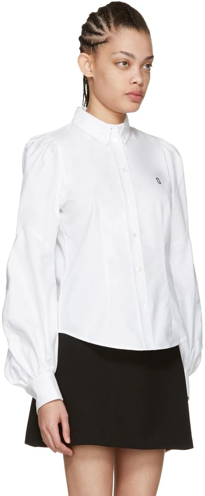 Shop Marc Jacobs White Bishop Sleeve Shirt