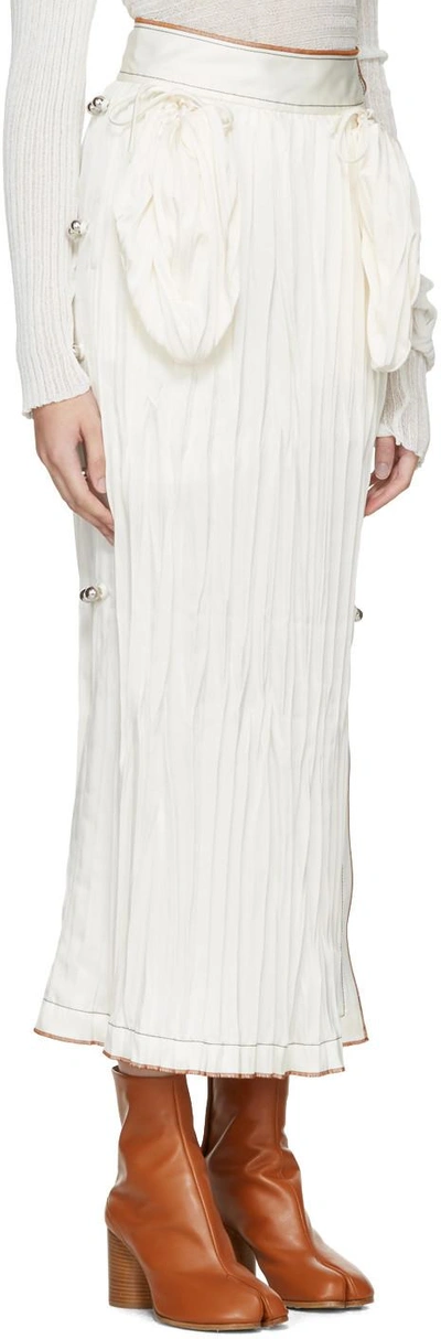 Shop Loewe White Crinkled Skirt