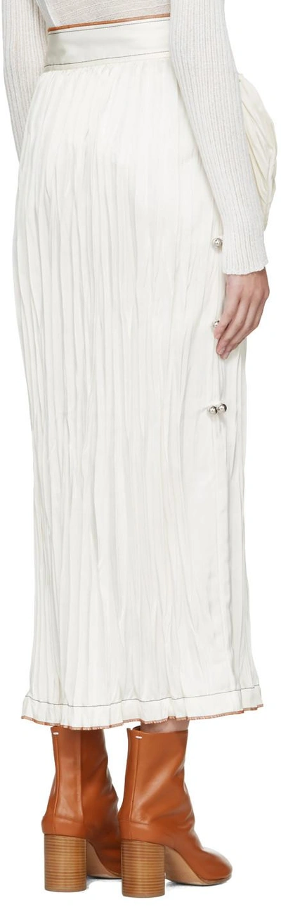 Shop Loewe White Crinkled Skirt