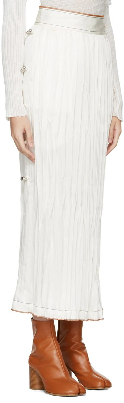 Shop Loewe White Crinkled Skirt