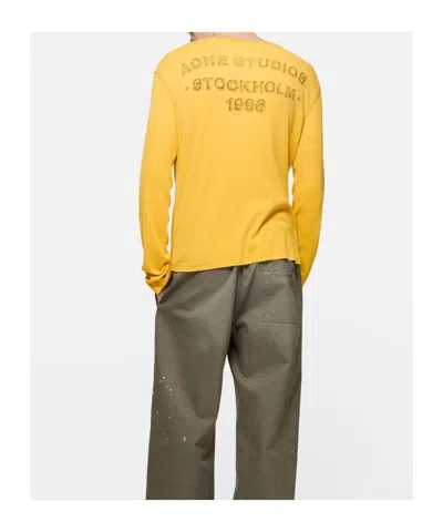 Acne Studios Sprayed Logo T-shirt In Yellow