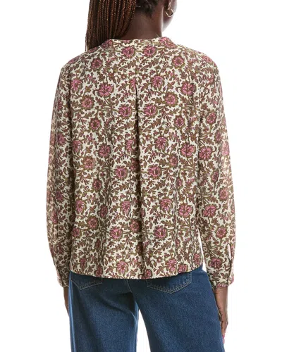 Brooks Brothers Linen-blend Blouse In Multi