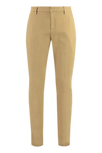 Dondup Cotton Regular-fit Straight-leg Trousers In Brown