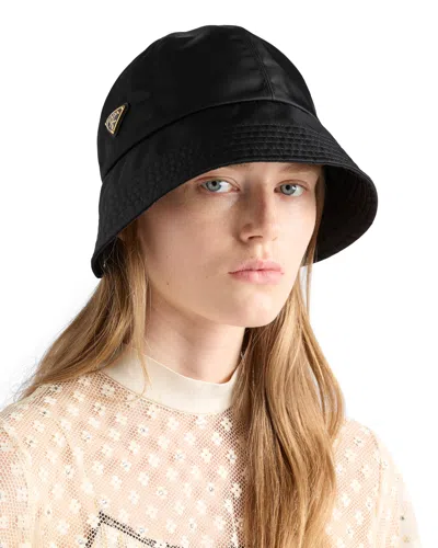 Prada Re-nylon Hat In Black
