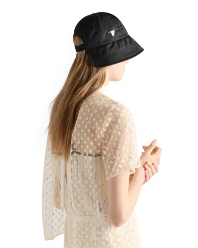 Prada Re-nylon Hat In Black
