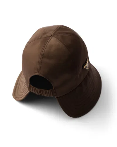 Prada Re-nylon Hat In Brown