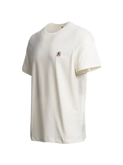 Parajumpers White Regular-fit T-shirt With Logo Patch In Neutral