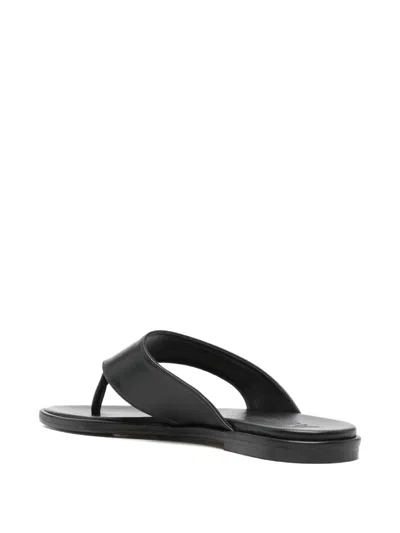 Aeyde Minimalist Wide Strap Toe Post Sandals In Black