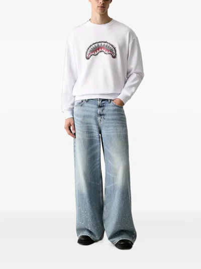 Sprayground Shark-patch Sweater In White