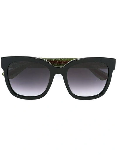Shop Gucci Square Shaped Sunglasses In Black