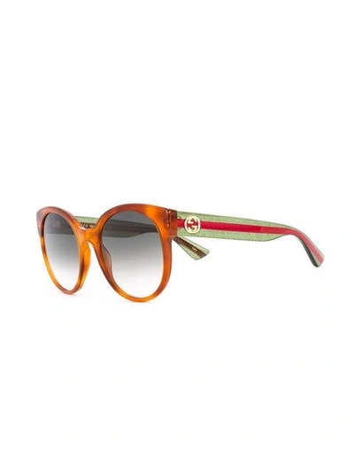 Shop Gucci Eyewear Oversized Round Sunglasses - Multicolour
