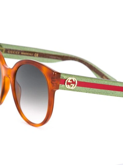 Shop Gucci Eyewear Oversized Round Sunglasses - Multicolour