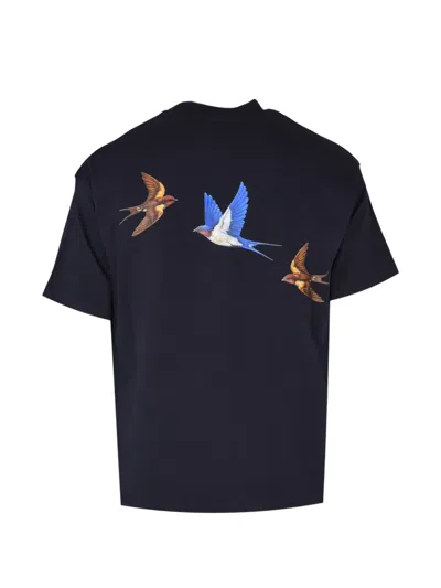 Exit Society Bird-print T-shirt In Blue