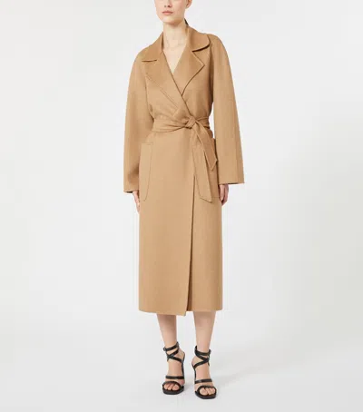 Max Mara Camelwool Belted Coat In Neutral