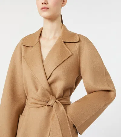 Max Mara Camelwool Belted Coat In Neutral