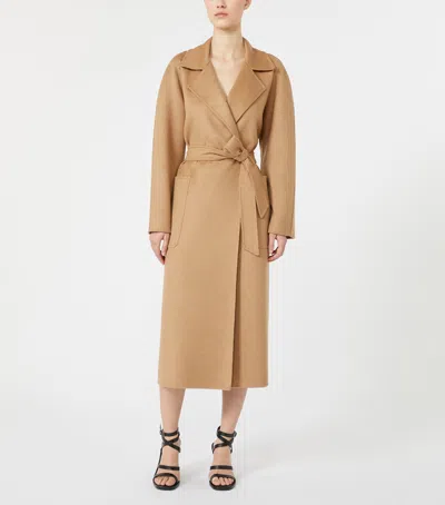 Max Mara Camelwool Belted Coat In Neutral