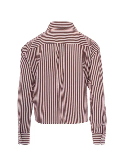 Weekend Max Mara Camicia Panetto Riga Pari Terracotta In Multi
