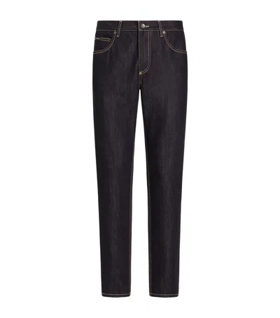 Dolce & Gabbana Regular Stretch Jeans In Blue