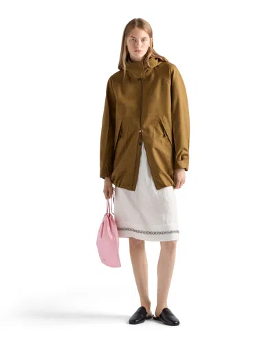 Prada Mélange Hopsack Wool Jacket In Cinnamon