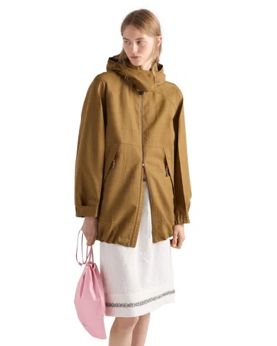 Prada Mélange Hopsack Wool Jacket In Cinnamon