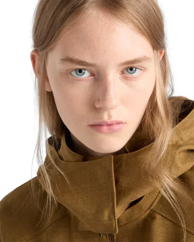 Prada Mélange Hopsack Wool Jacket In Cinnamon