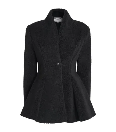 Stella Mccartney Fleece-texture Flared Jacket In Black