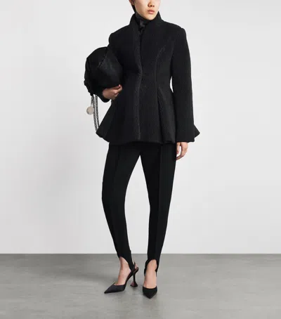 Stella Mccartney Fleece-texture Flared Jacket In Black