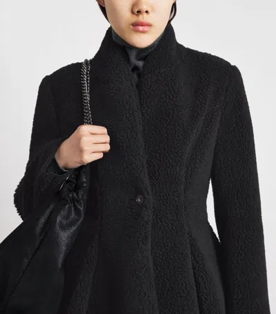 Stella Mccartney Fleece-texture Flared Jacket In Black