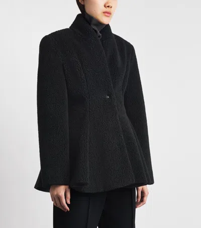 Stella Mccartney Fleece-texture Flared Jacket In Black