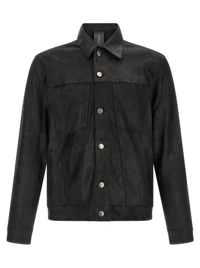 Giorgio Brato Black Solid Shirt Collar Jacket In Black