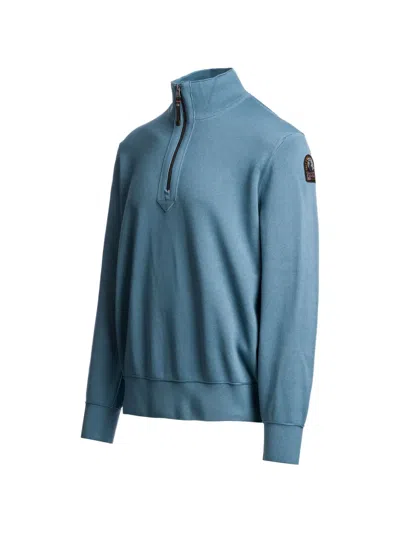 Parajumpers Basic Scoe Half-zip Knit In Blue