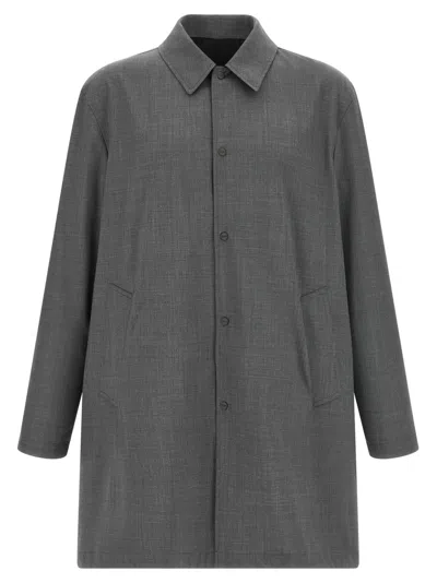 Herno Grey Reversible Raincoat In Black